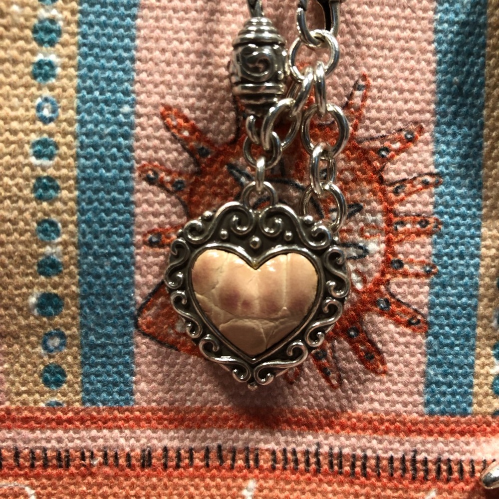 Brighton Leather Heart Pendant Charm bracelet
